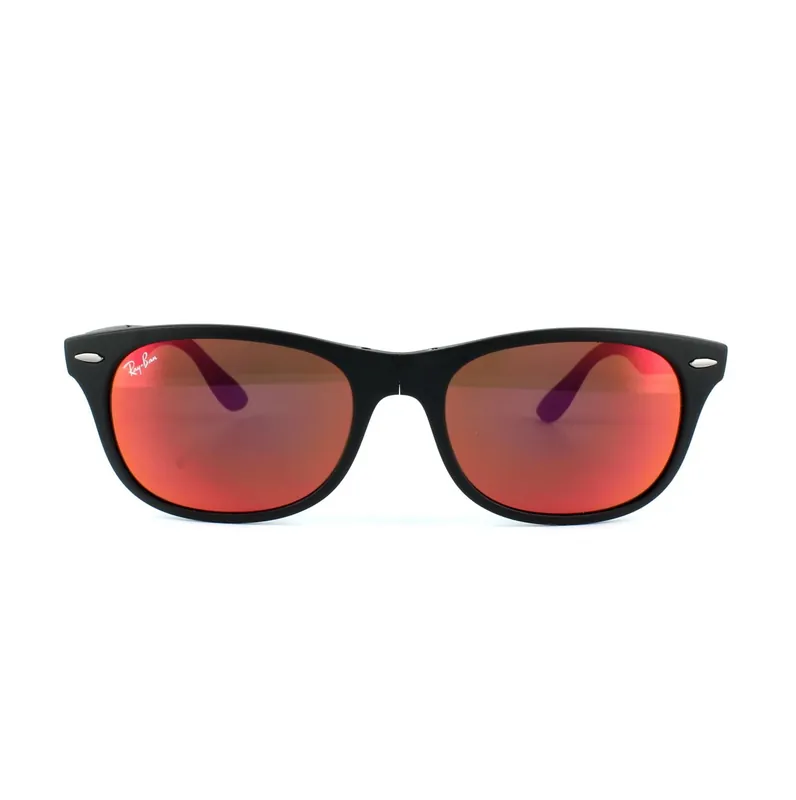 Rectangle Mens Black Blue Mirror Sunglasses - Ray-Ban
