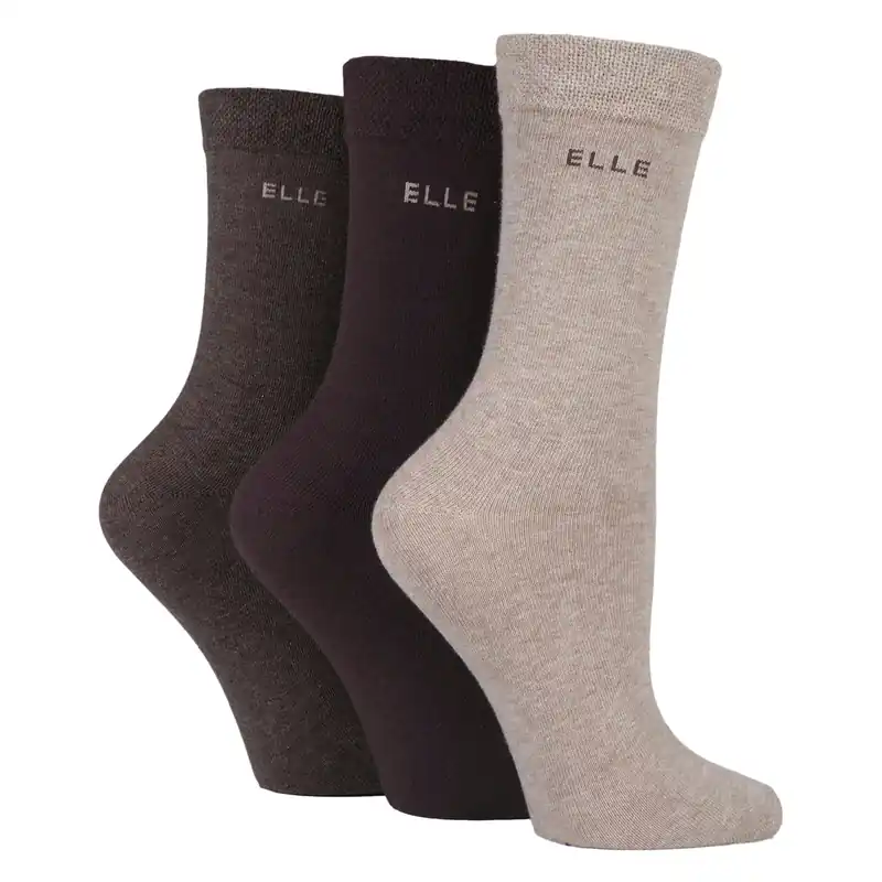 3 Pack Plain Cotton Socks - Soft Breathable Everyday Comfort Fit