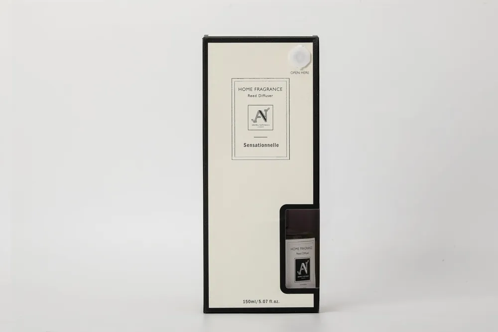 Minimalist Luxe 150ml Reed Diffuser with Metal Collar Purete Noir Scent - Aroma Naturals