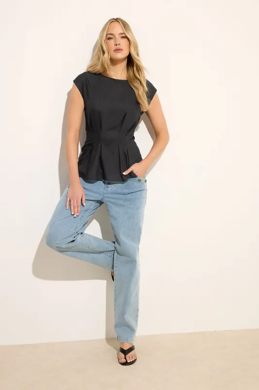 Tall Pleated Peplum Top - Long Tall Sally