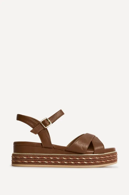 Orelle Brown Flatform Sandals - Linzi