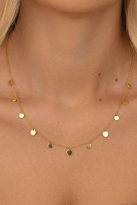 Gold Plated Disc Necklace - Serla