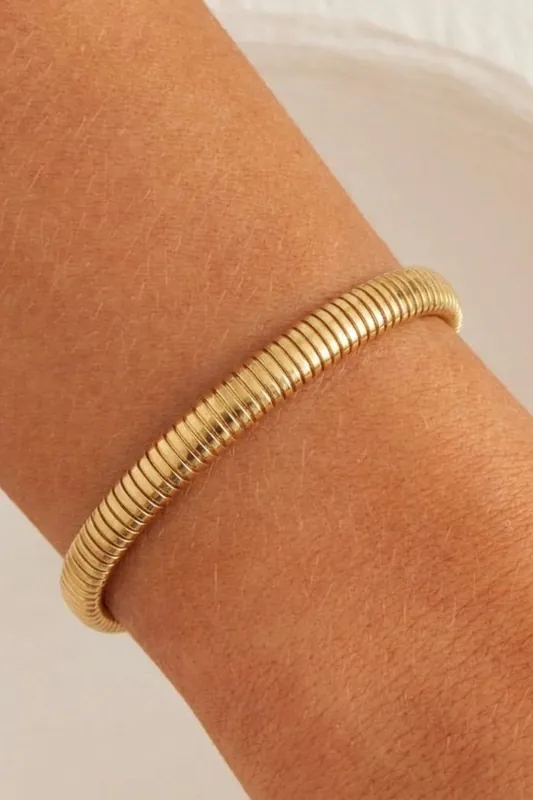 Gold Plated Snake Bangle - Serla