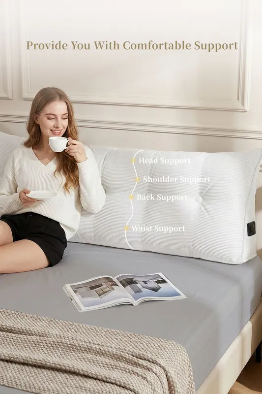 Wedge Headboard Pillow with Removable Cover - Living and Home