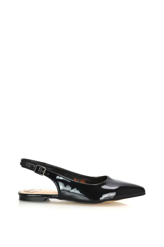 Mindy' Pointed Toe Slingback Flat Ballerina Pumps - XY London