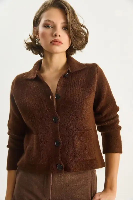 Knit Cardigan with Pockets - Bianco Lucci