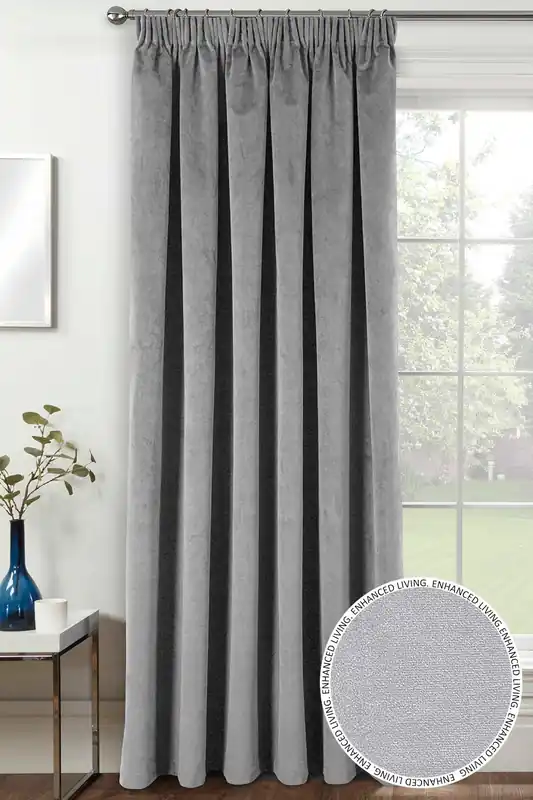 100% Blackout Luxury Supersoft Velvet Thermal Tape Top Door Curtain Panel - Enhanced Living