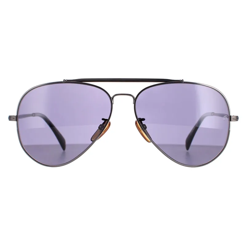 Aviator Dark Ruthenium Grey Grey Polarized DB1004/S - David Beckham