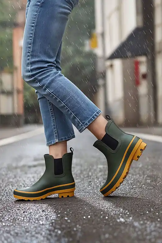 Stylish Patchwork Coloured Anti-Slip Rain Boots