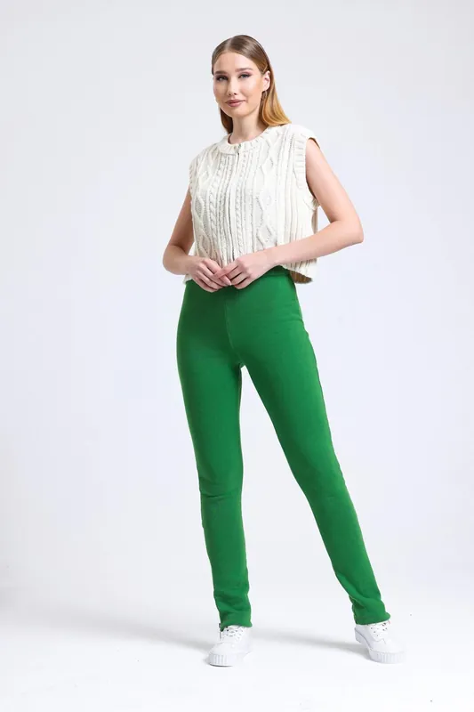 High Waist Zippered Slit Sweatpant Trousers - Hiccup