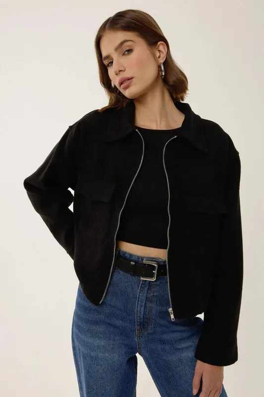 Zippered Jacket with Shirt Collar - Hiccup