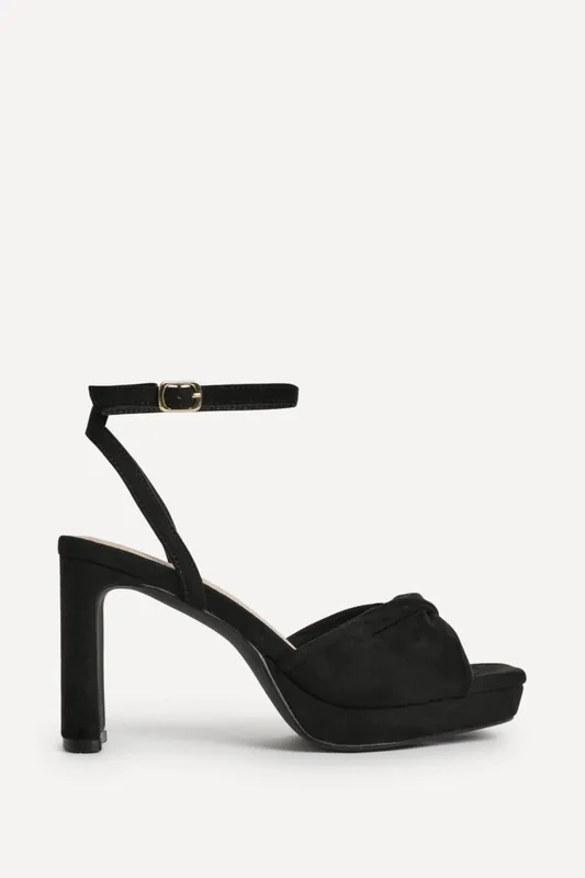 Mavie Black Platform Heeled Sandals - Linzi