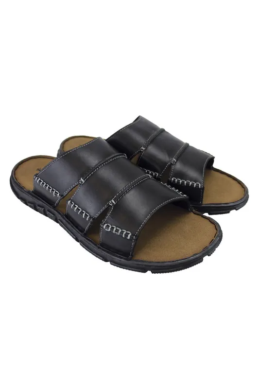 Summer Beach Leather Slip On Slippers - Dunlop