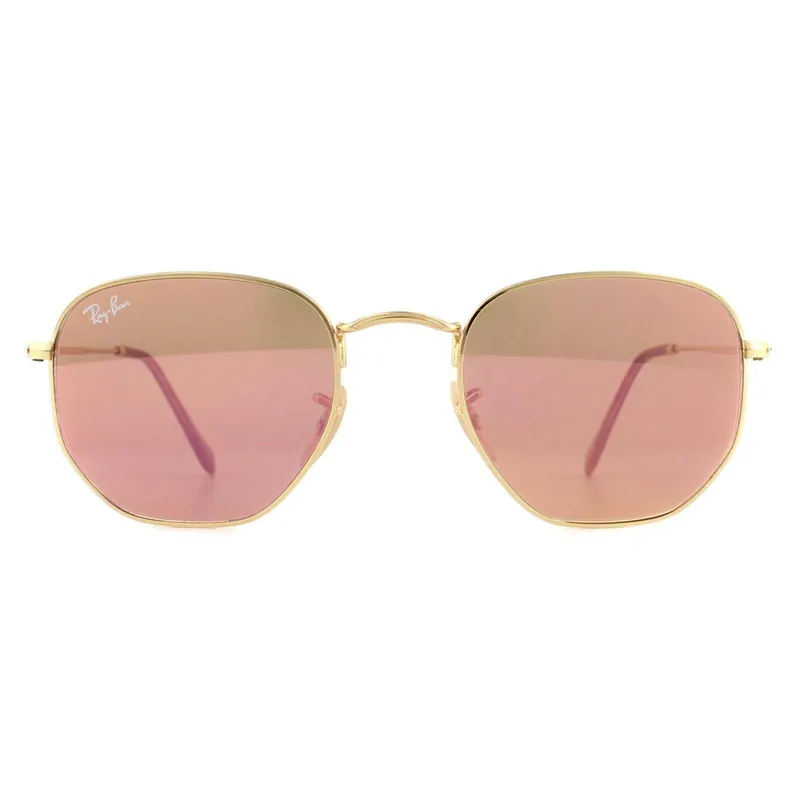 Square Gold Copper Flash Mirror RB3548N Hexagonal - Ray-Ban