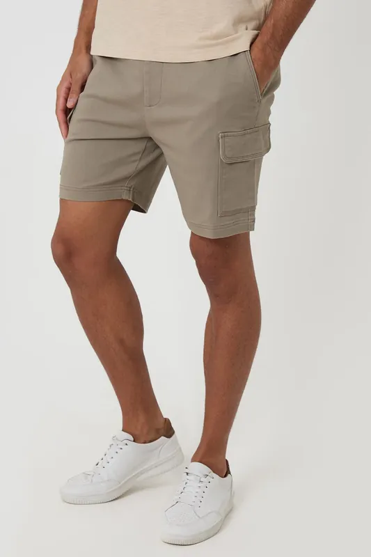 Shorter Length Stretch Cargo Shorts - Threadbare