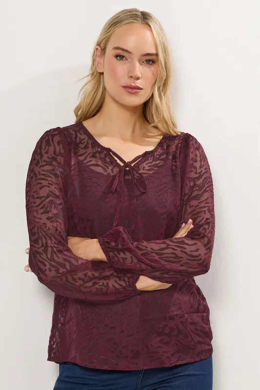 Tall Animal Burnout Blouse - Long Tall Sally