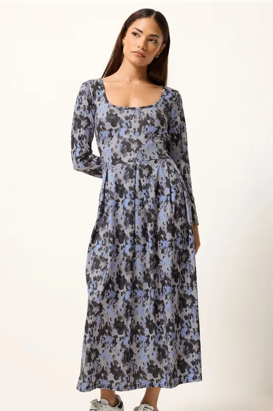 Petite Abstract Midi Dress - PixieGirl