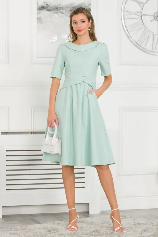 Anica Fold Neck Dress - Jolie Moi