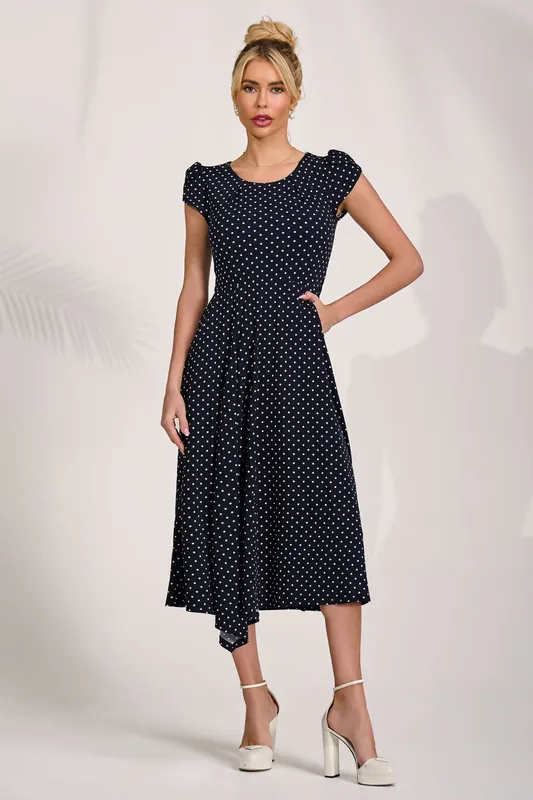 Lap Over Short Sleeve Jersey Dress - Jolie Moi