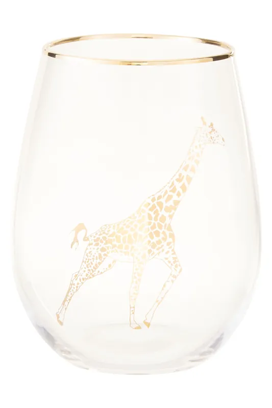 Versatile Gold Giraffe Curved Tumbler, Comfortable Grip Tumbler For Parties, Easy Sipping Restaurant Tumbler - Orsina