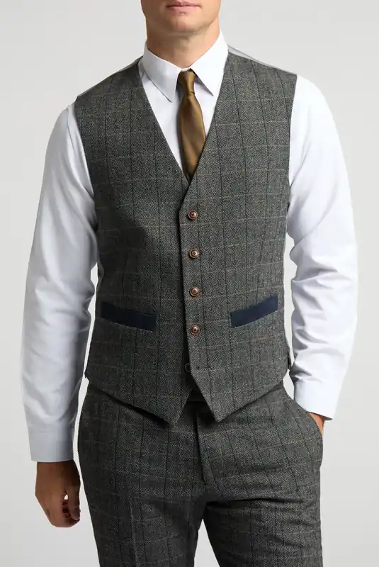 Emerson Herringbone Waistcoat - Antique Rogue