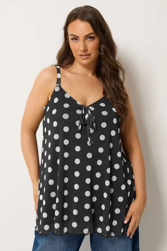 Polka Dot Mesh Vest Top - Yours