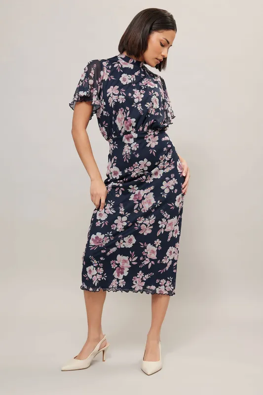 Petite Floral Mesh Dress - PixieGirl