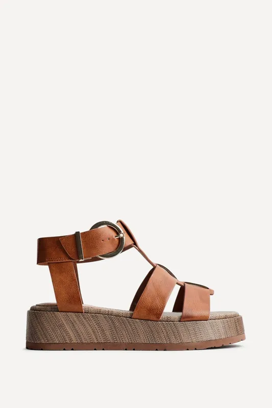 Tori Tan Gladiator Flatform Sandals - Linzi