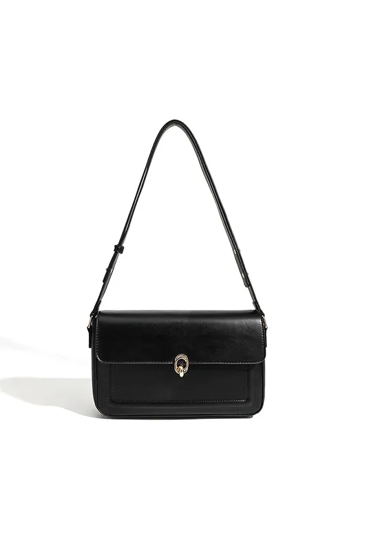 'Adele' Shoulder Handbag With Clasp and Adjustable Strap - XY London