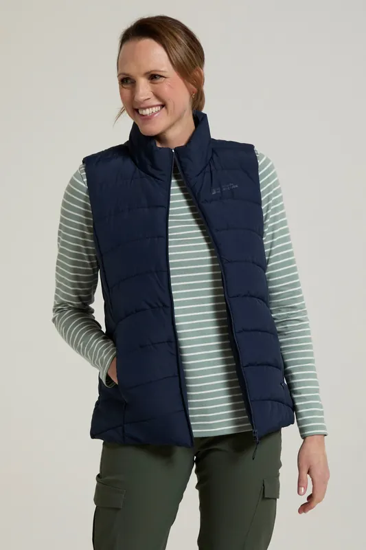 'Opal' Lightweight Water Resistant Warm Padded Full Zip Puffer Gilet - Mountain Warehouse