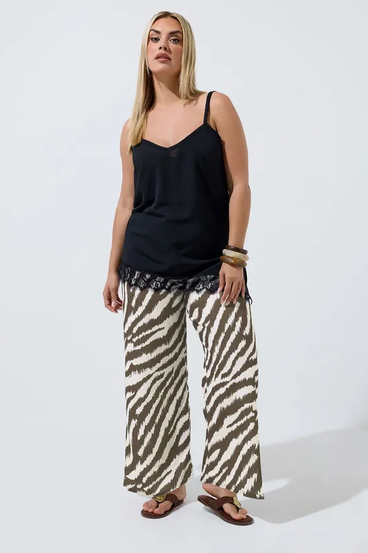 Zebra Wide Leg Trousers - Yours