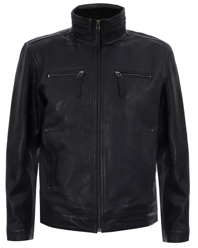 Classic Leather Biker Jacket-Caracas
