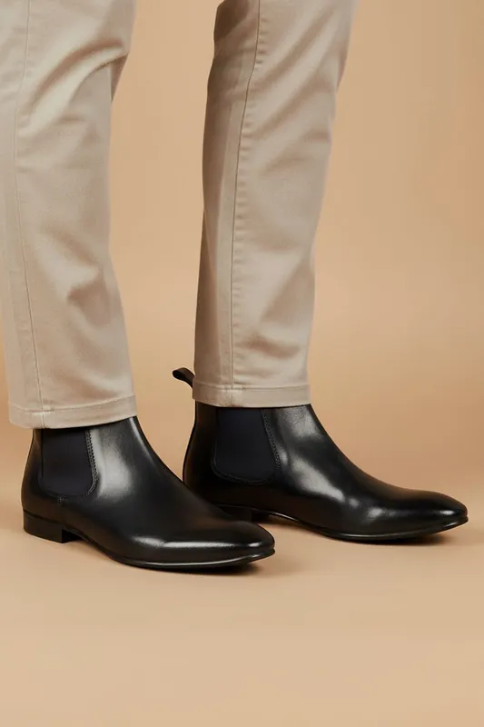 Carnaby Leather Mens Chelsea Boots - Silver Street London