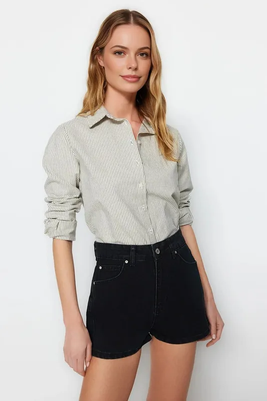 High Waist Denim Short - WOVCOR