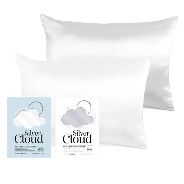 Silver Cloud Silver Ion Infused White & Silver Pillowcase Set