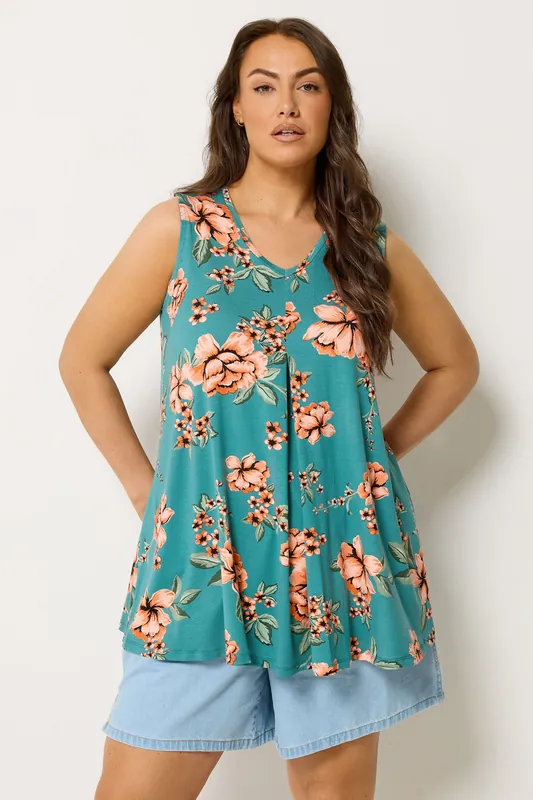 Floral Pleat Vest Top - Yours