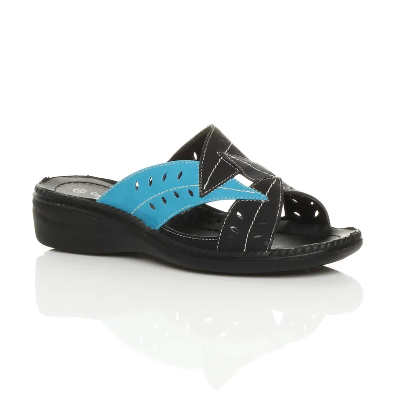 Mid Wedge Heel Comfort Padded Sandals - AJVANI