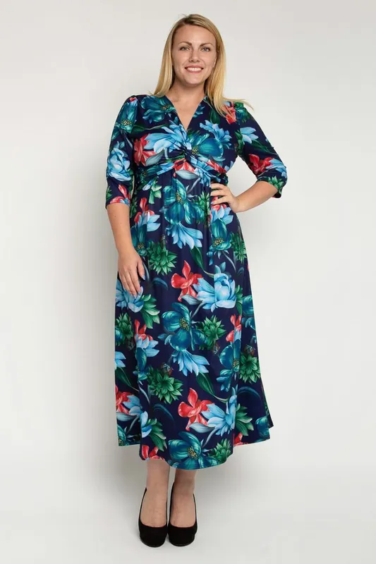 Twist Front Maxi Jersey Dress - Jolie Moi