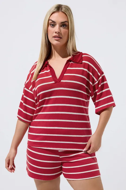 Stripe Rugby Collar Top - Yours