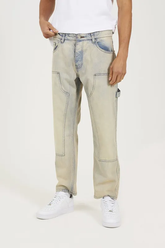 Loose Fit Carpenter Style Denim Jeans - Brave Soul