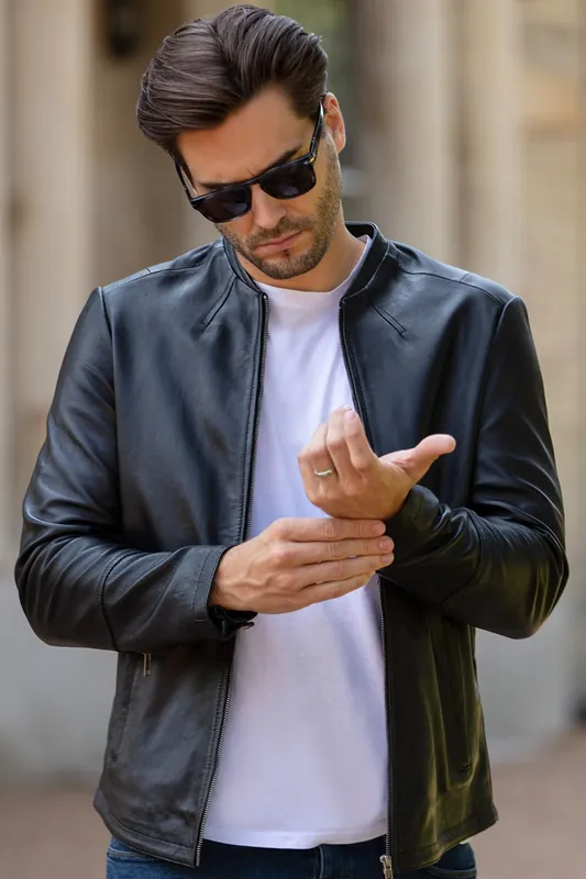 Fons' Leather Slim Fit Biker Jacket - Ashwood Leather
