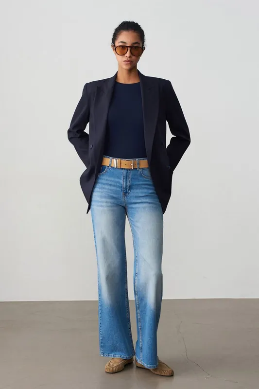 High-Waist Wide-Leg Jeans
