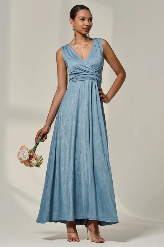 Wrapped Bodice Jersey Maxi Dress - Jolie Moi