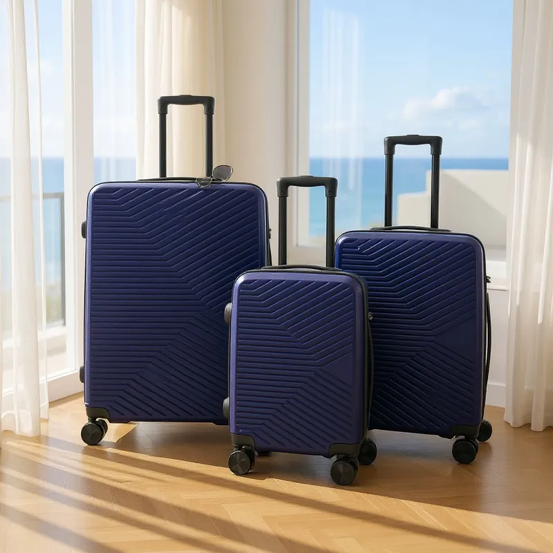Hardshell Suitcase Robust 8 Wheel Cabin Luggage Case Bag Set - Infinity Leather