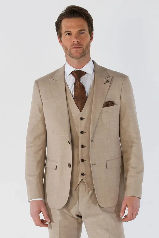 Men's 3 Piece Summer Wedding Tailored Fit Suit - Infinity Leather