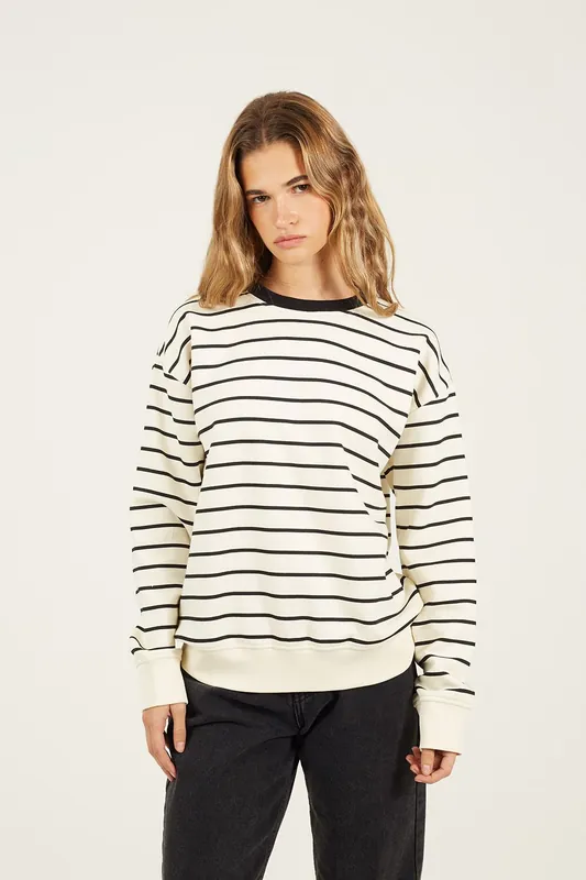 Classic Stripe Crew Neck Sweatshirt - Brave Soul