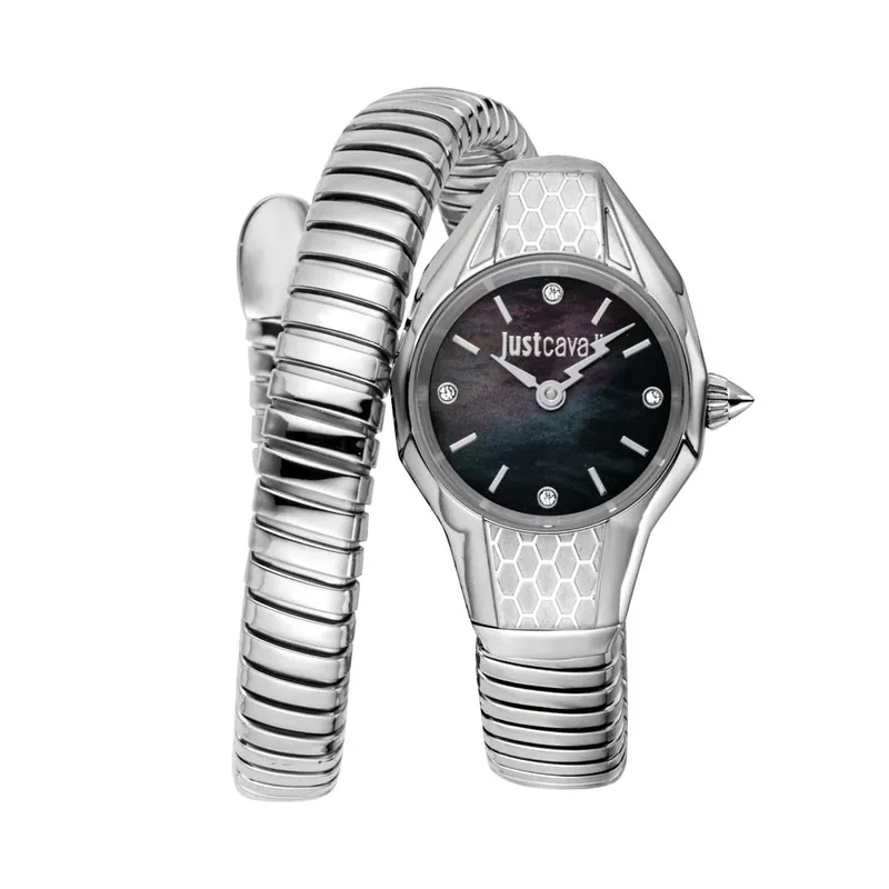 Women's Snake 316L Stainless Steel Black Dial Watch - Just Cavalli