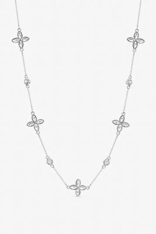 Silver Plated and Crystal Clover Allway - Jon Richard