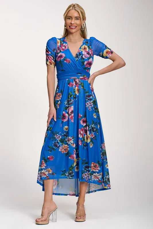 Petite Mesh Print Dip Hem Maxi Dress - Jolie Moi