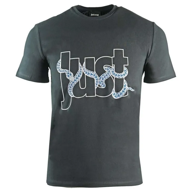Snake Wrapped Logo Black T-Shirt
